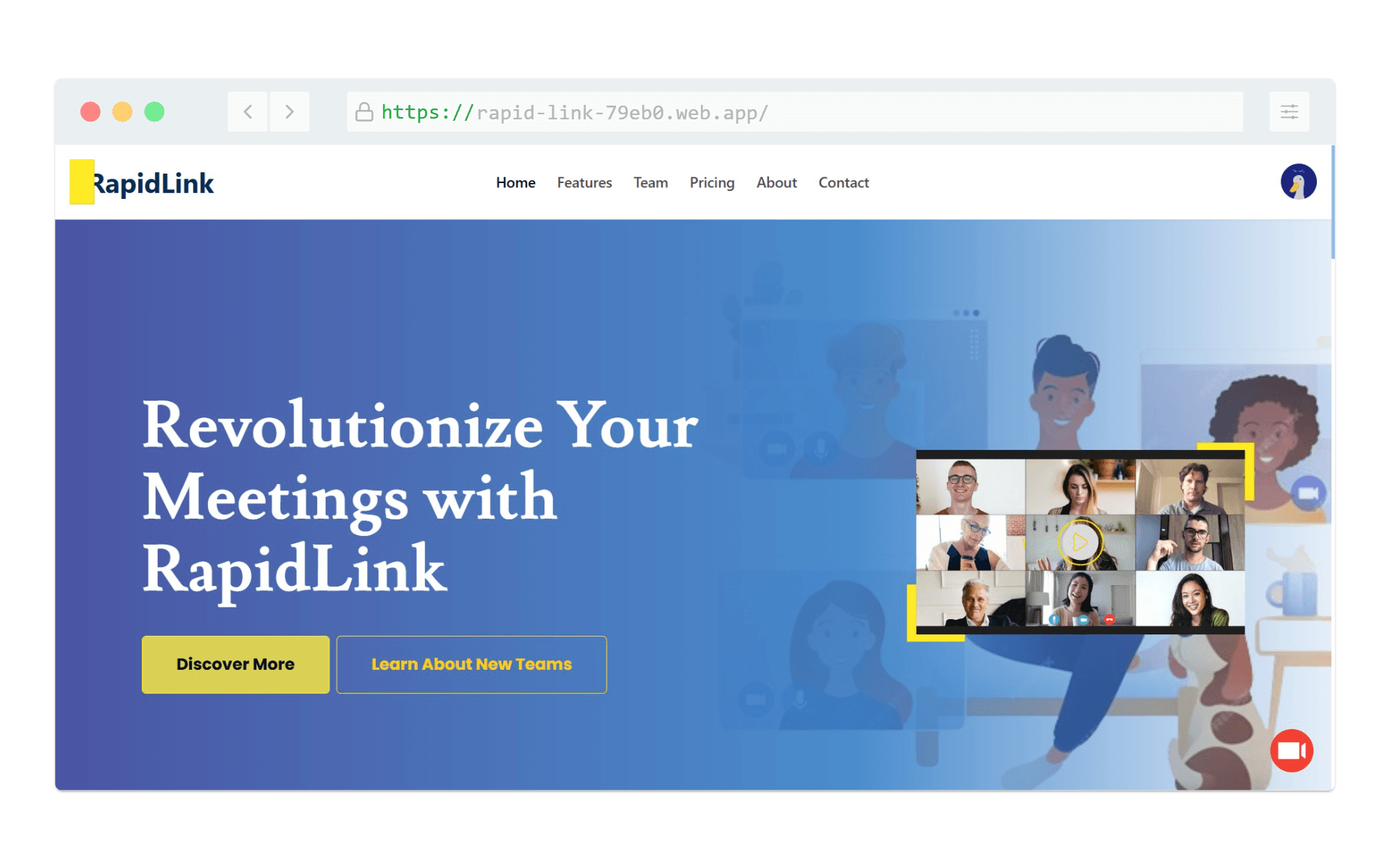 RapidLink - Online Meeting Application (Team Project)